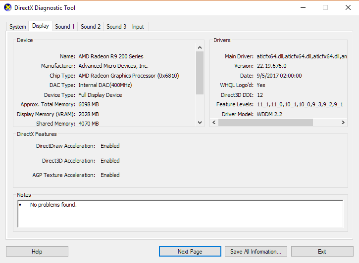 Dxdiag معرفة اصدار directx