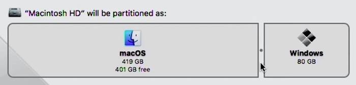 بارتشن الماك ويندوز 10