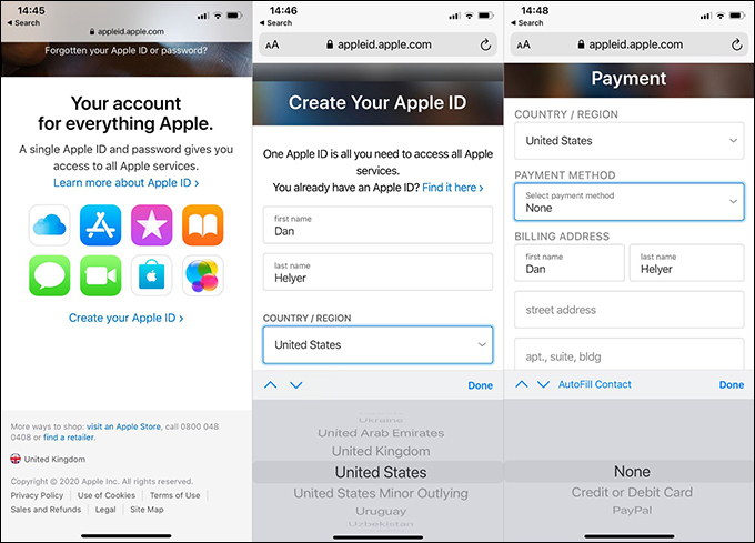 إنشاء حساب متجر تطبيقات أمريكي