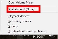 Spatial sound windows 10