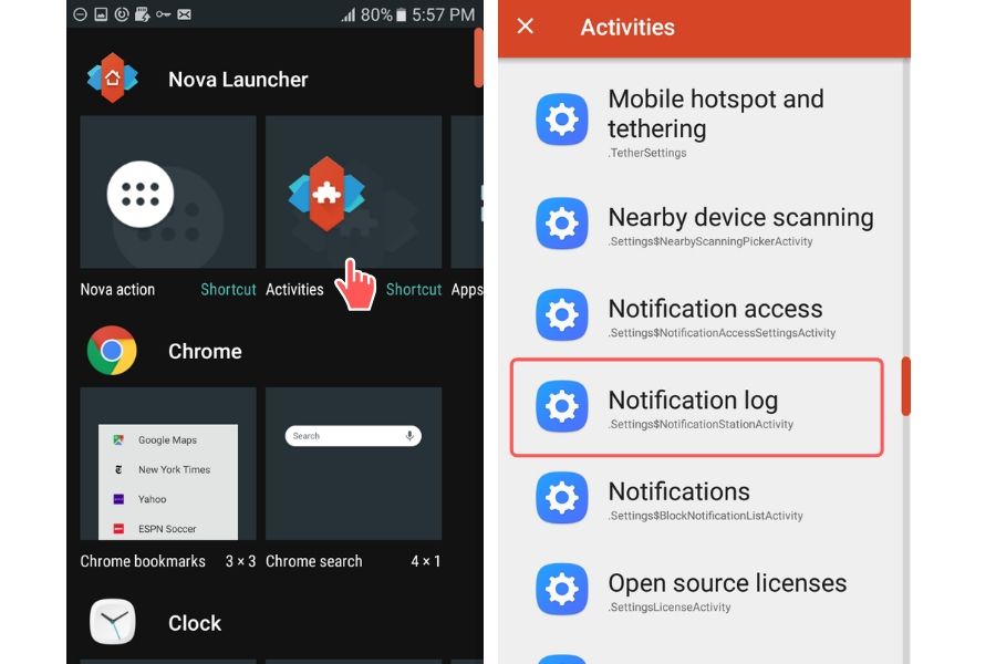 نطبيق Nova Launcher لاسترجاع الإشعارات الضائعة