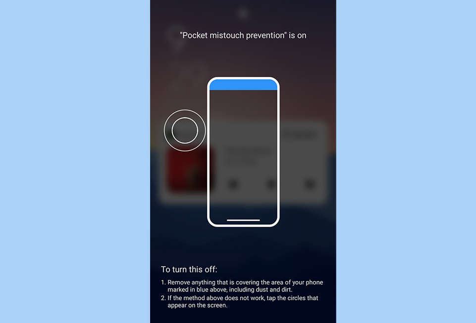 رسالة pocket mistouch prevention