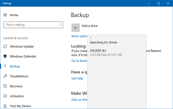 عمل النسخ الاحتياطي ويندوز 10