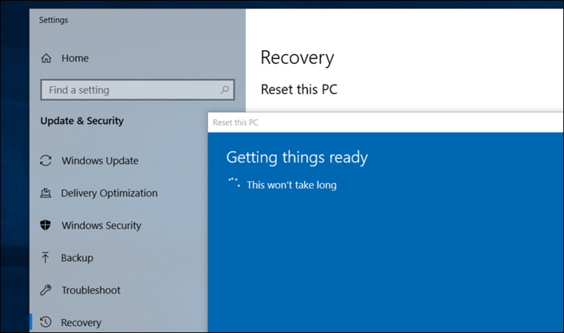 اعادة تعيين ويندوز 10