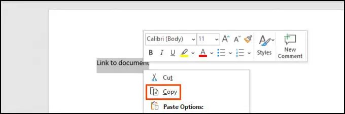 خاصية Link to Document