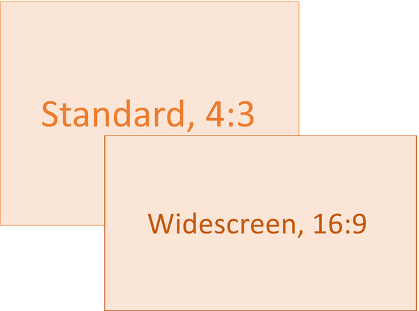 حجم شريحة بوربوينت standard vs widescreen