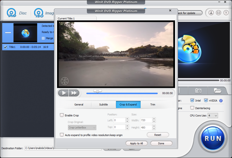 استخدام برنامج WinX DVD Ripper Platinum