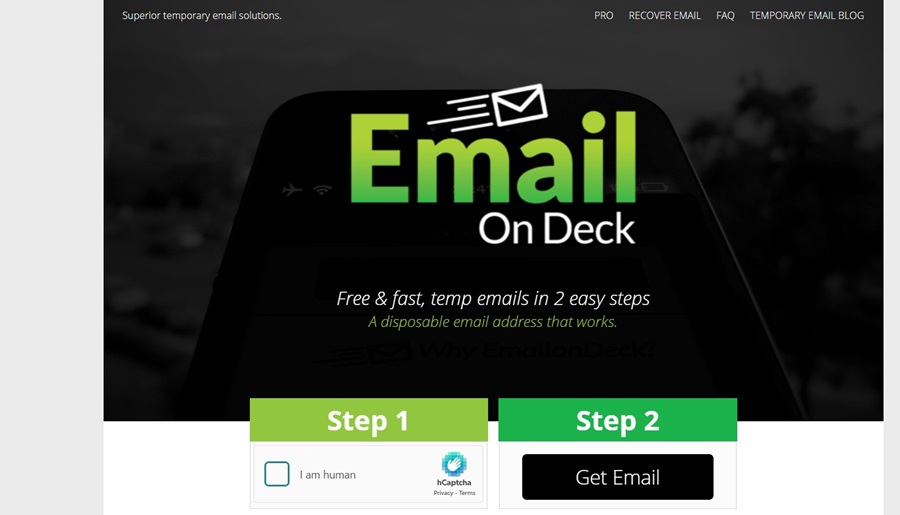 Email On Deck: بريد إلكتروني مؤقت