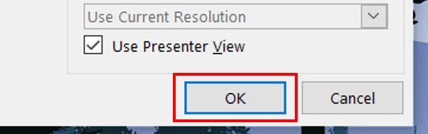 الزر "موافق (Ok)"