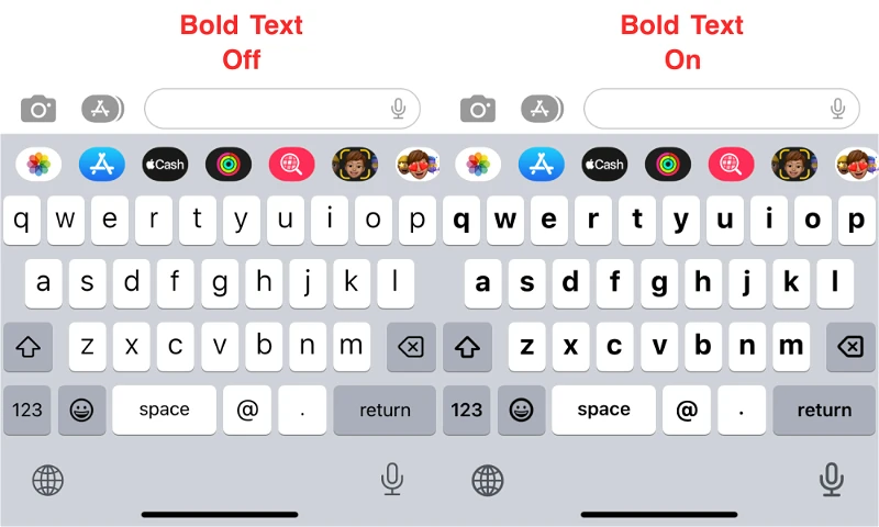 تفعيل النص العريض Bold Text