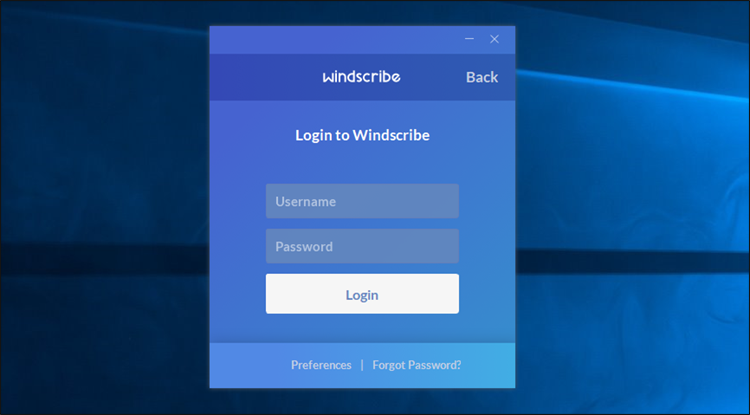 تسجيل الدخول إلى Windscribe