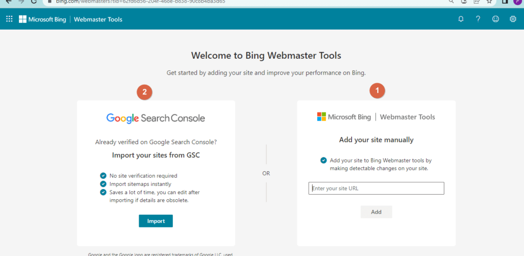 أداة مشرفي المواقع بينج 