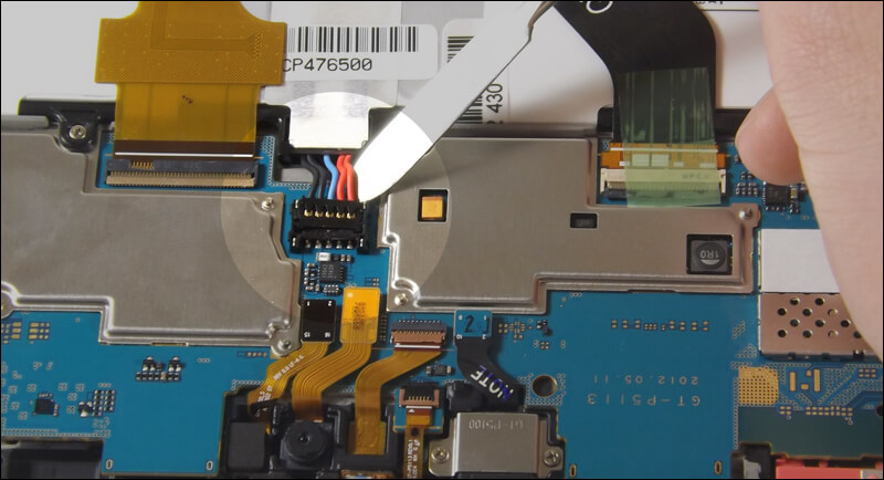 إزالة بطارية التابلت