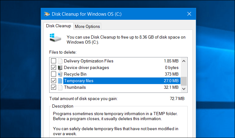 اداة تنظيف الملفات الزائدة فى ويندوز