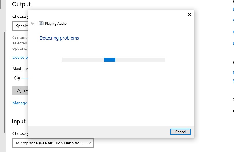 اداة اصلاح الصوت في ويندوز