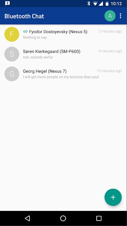 برنامج Bluetooth Chat