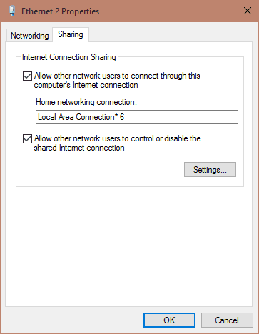 تحويل اللابتوب الى راوتر