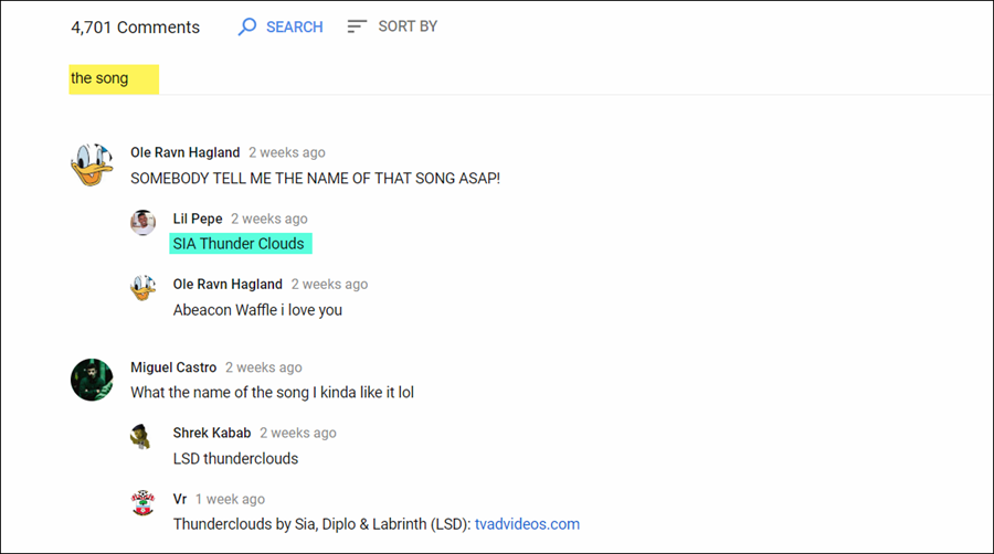 تعليقات فيديو على اليوتيوب