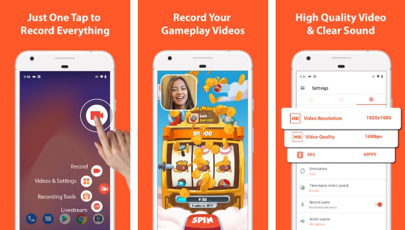 تطبيق تسجيل شاشة الهاتف AZ Screen Recorder