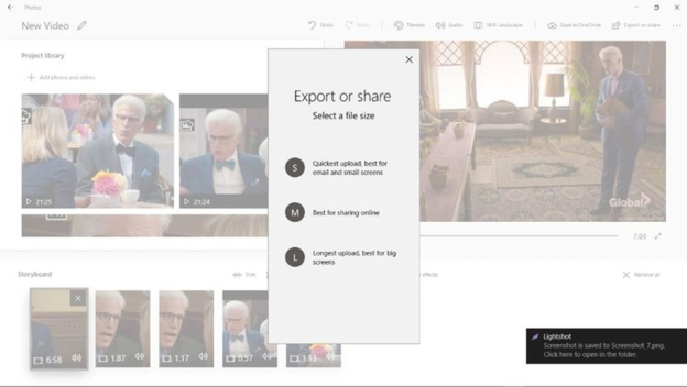 تصدير ومشاركة الفيديوهات ويندوز