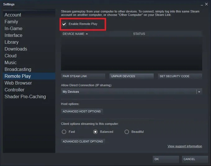بث العاب ستيم للجوال Steam Remote Play