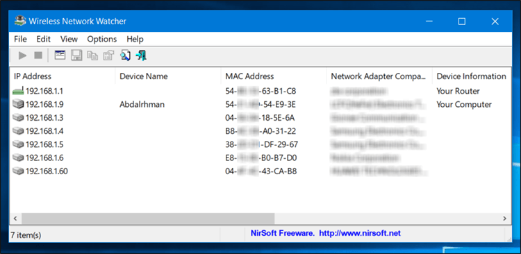 معرفة الاجهزة المتصلة بالراوتر