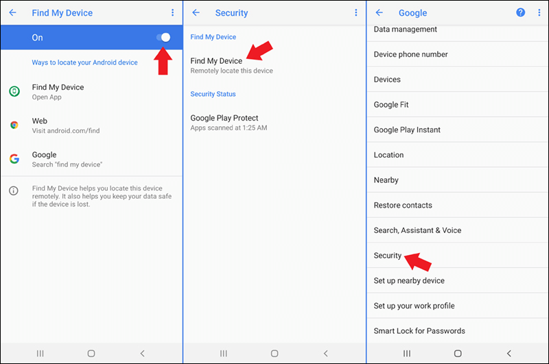 تفعيل خاصية Find My Phone