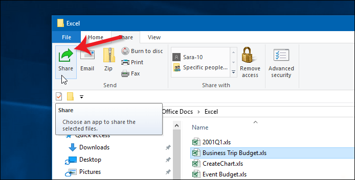 مشاركة الملفات فى ويندوز 10