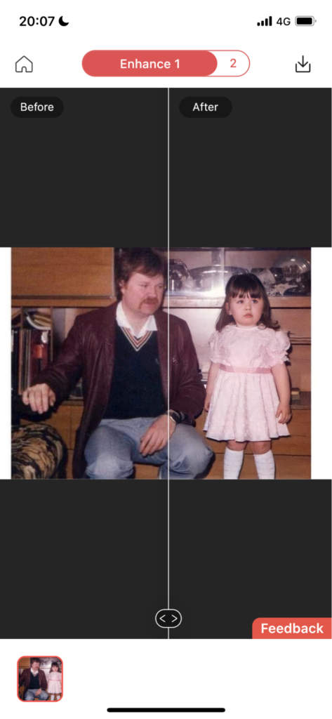 تحسين جودة صورة قديمة Remini