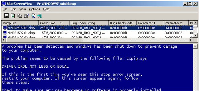 برنامج BlueScreenView 