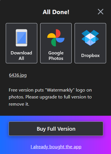 خيارات حفظ الصورة