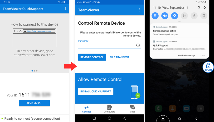 تطبيق TeamViewer لمشاركة الشاشة