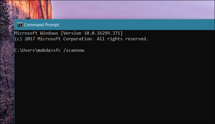 فحص ويندوز 10