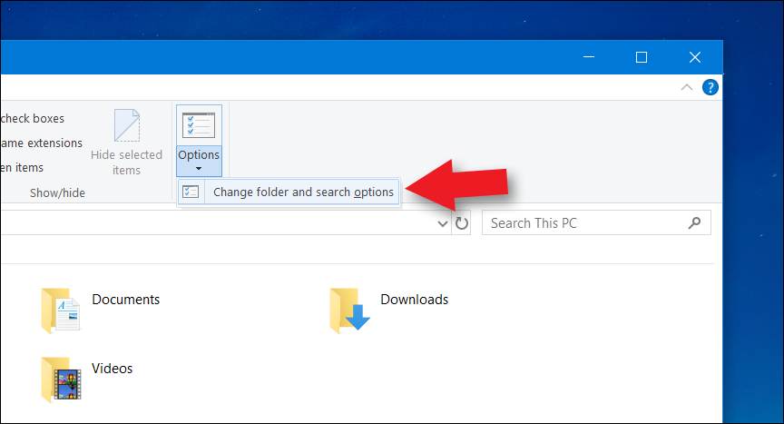 فتح file options فى ويندوز