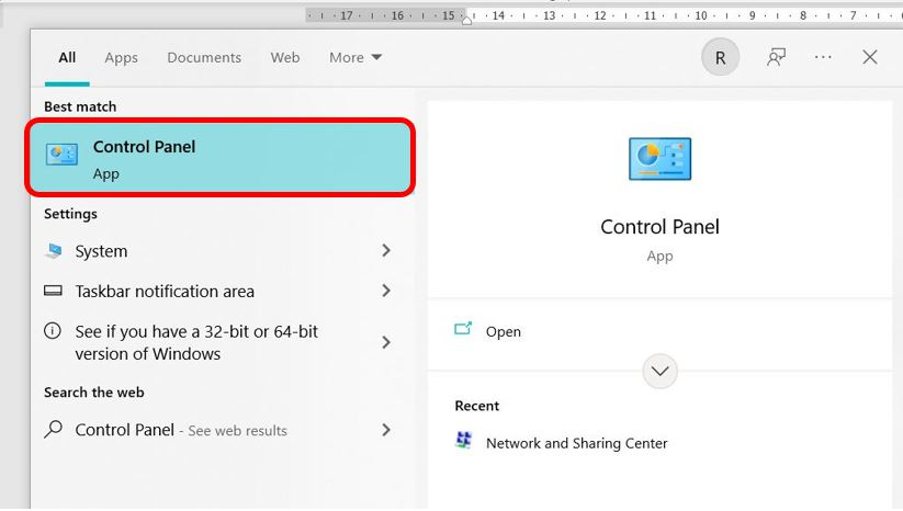 لوحة التحكم "Control Panel"