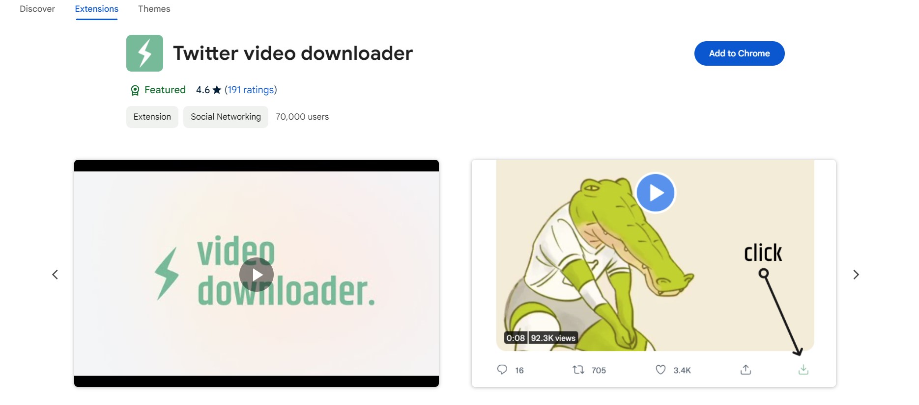 تحميل فيديوهات تويتر عبر إضافة Twitter Video Downloader