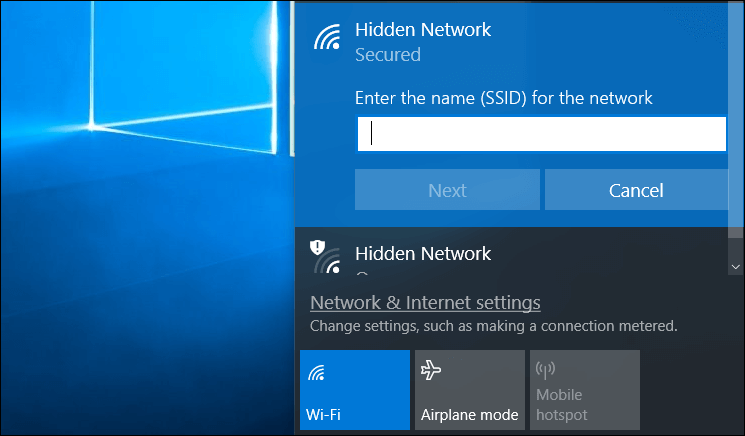 الاتصال بشبكة واي فاي مخفية