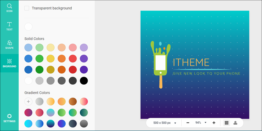 اضافة خلفية للشعار