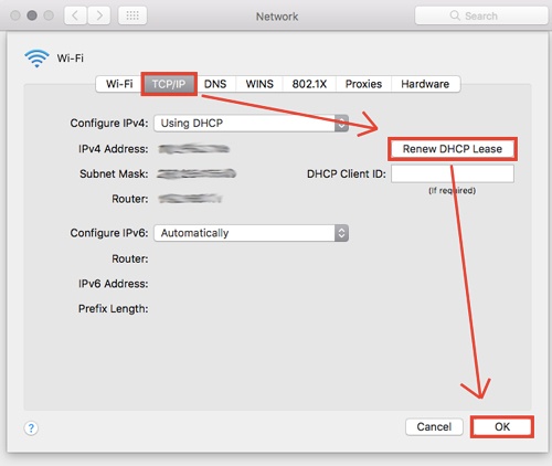 اعادة تسمية DHCP في اجهزة الماك وحل مشكلة الواي فاي
