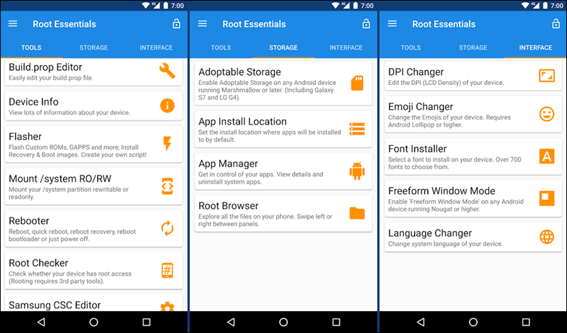 تطبيق Root Essentials