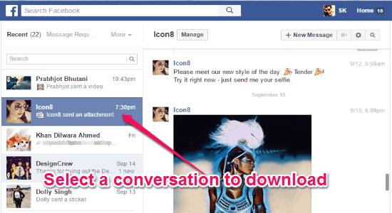 تحميل محادثات فيسبوك 