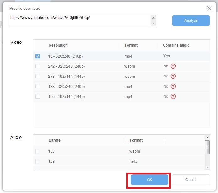 تحديد خصائص الفيديو