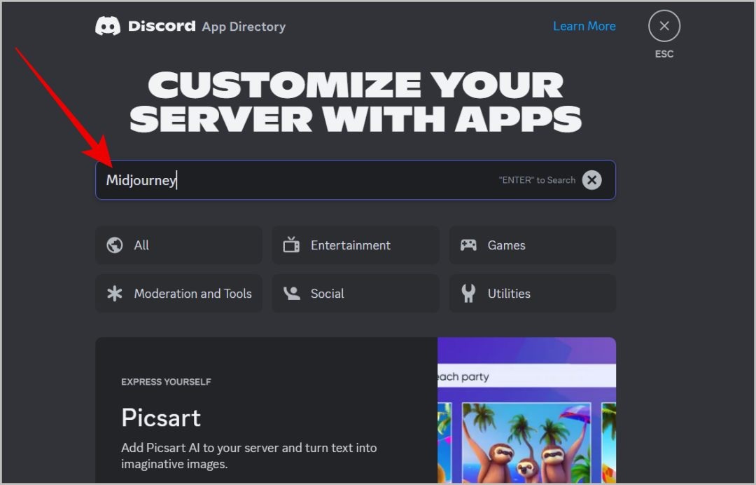اضافة سيرفر ميدجورني الى ديسكورد