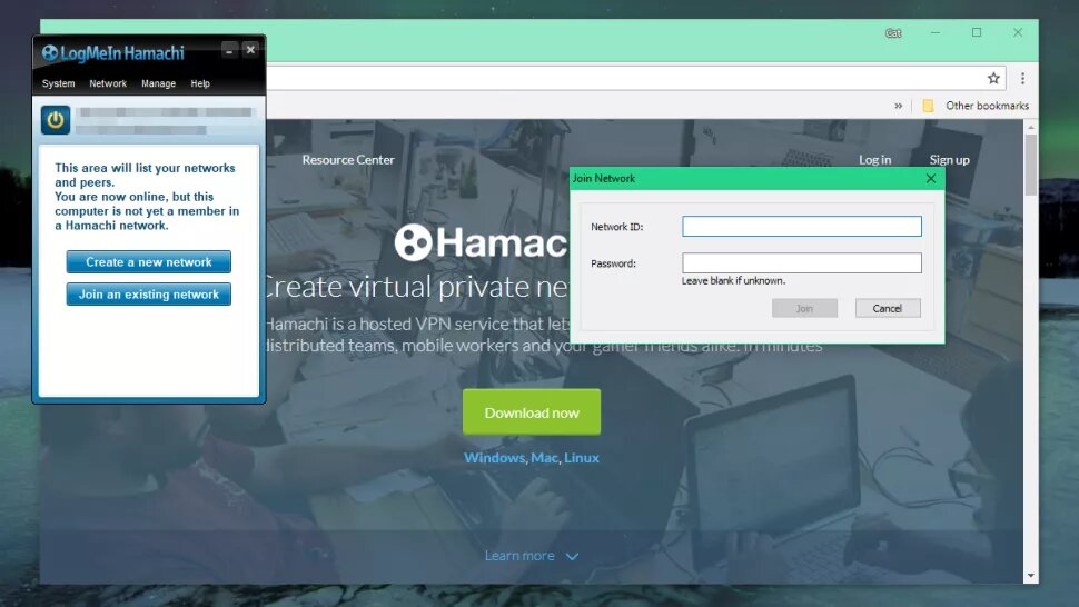 برنامج LogMeIn Hamachi