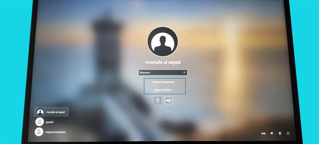 إعادة تعيين كلمة المرور من شاشة التسجيل