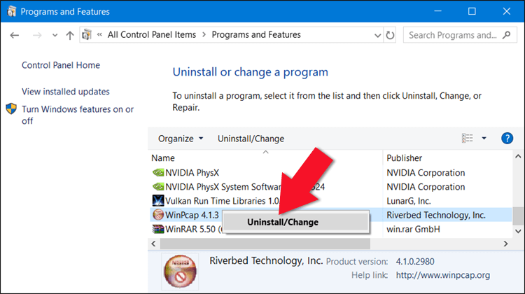 حذف البرامج فى ويندوز