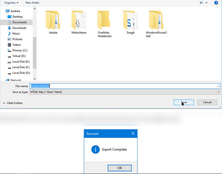 حفظ واستيراد مفضلة ايدج 