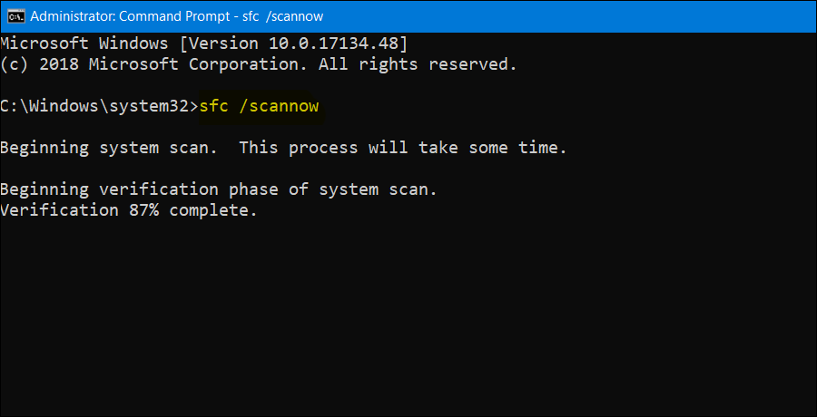 إصلاح ملفات النظام المعطوبة