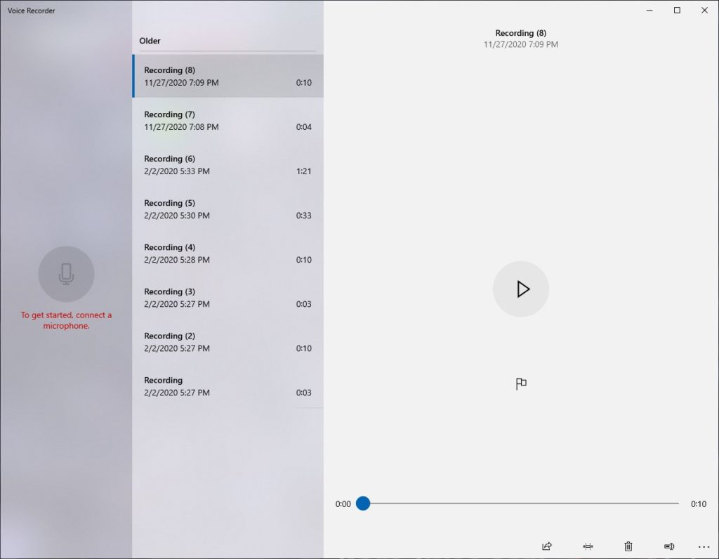 برنامج تسجيل الصوت ويندوز 10