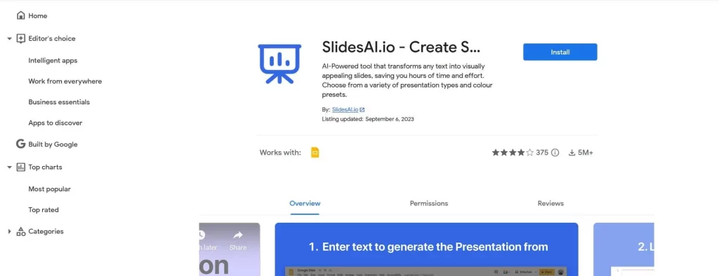 Slides AI لعمل العرضو التقديمية